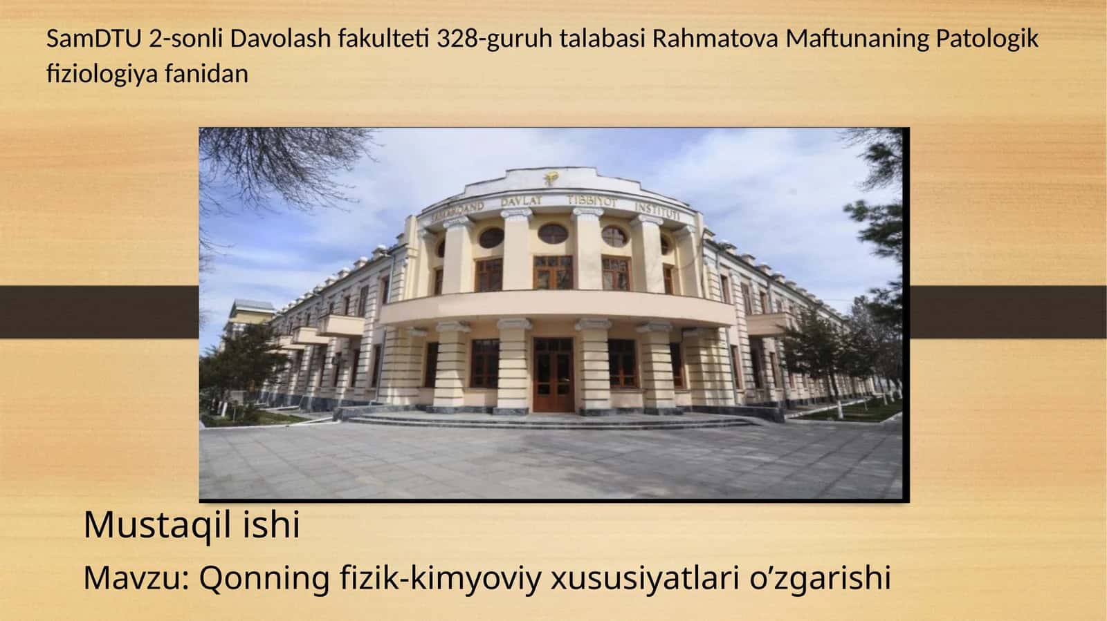 Qonning fizik-kimyoviy xususiyatlarining o'zgarishi 1