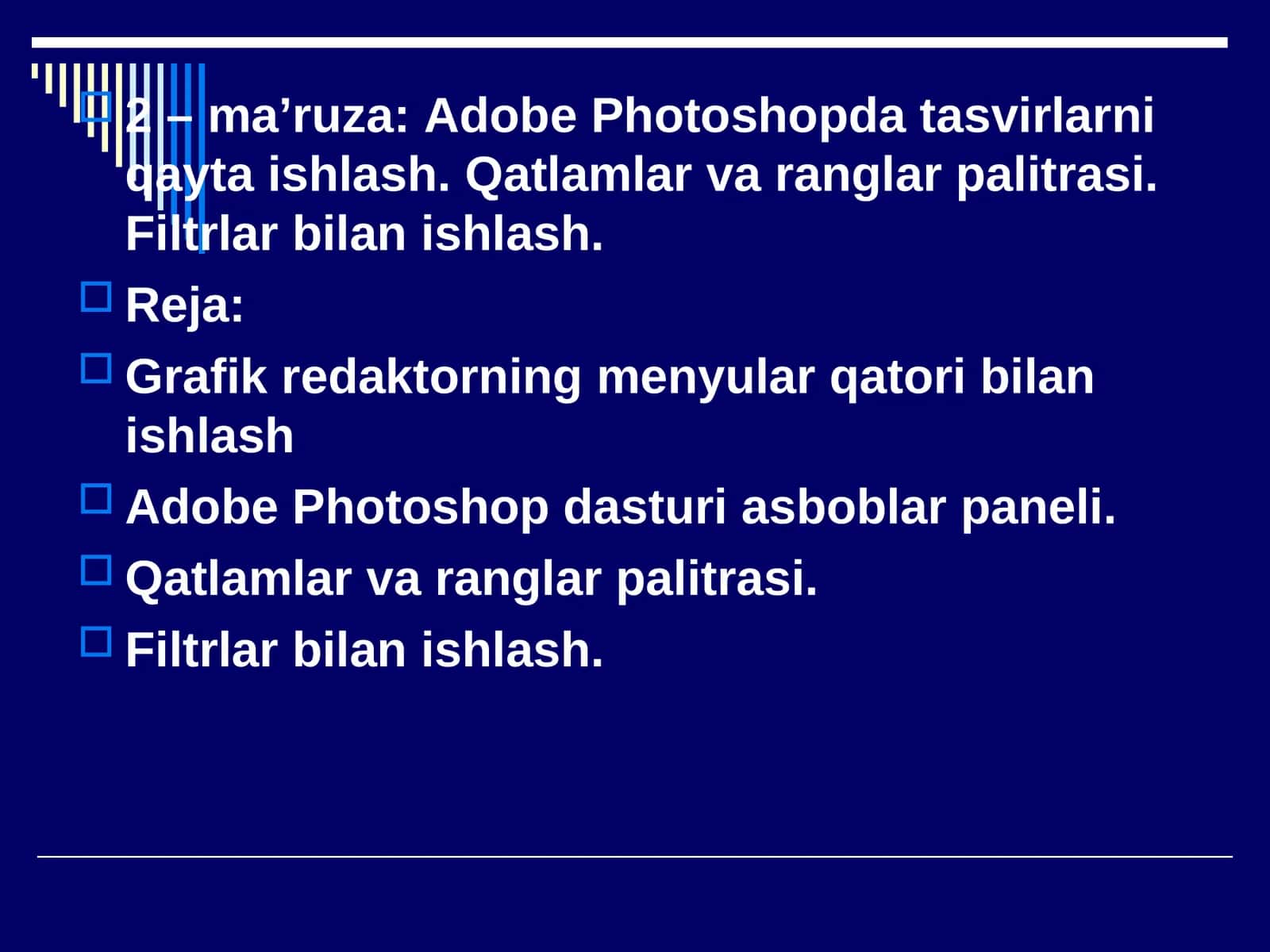 Adobe Photoshop foydalanish 1