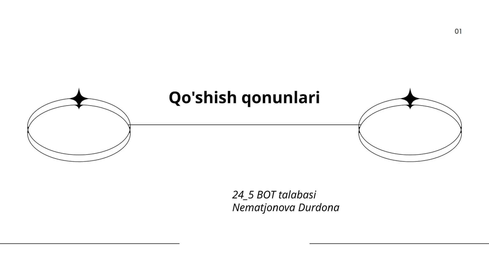 Qo'shish qonunlari 1