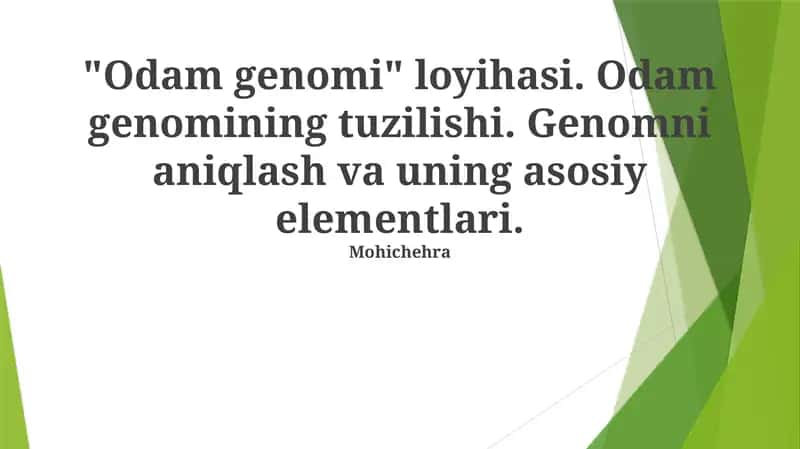 Inson Genomining Tuzilishi 1