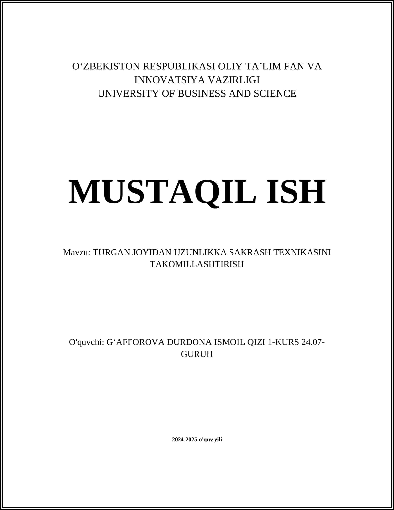 TURGAN JOYIDAN UZUNLIKKA SAKRASH TEXNIKASINI TAKOMILLASHTIRISH 1