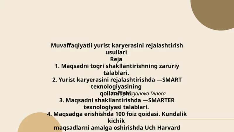 Muvaffaqiyatli yurist karyerasini rejalashtirish usullari 1