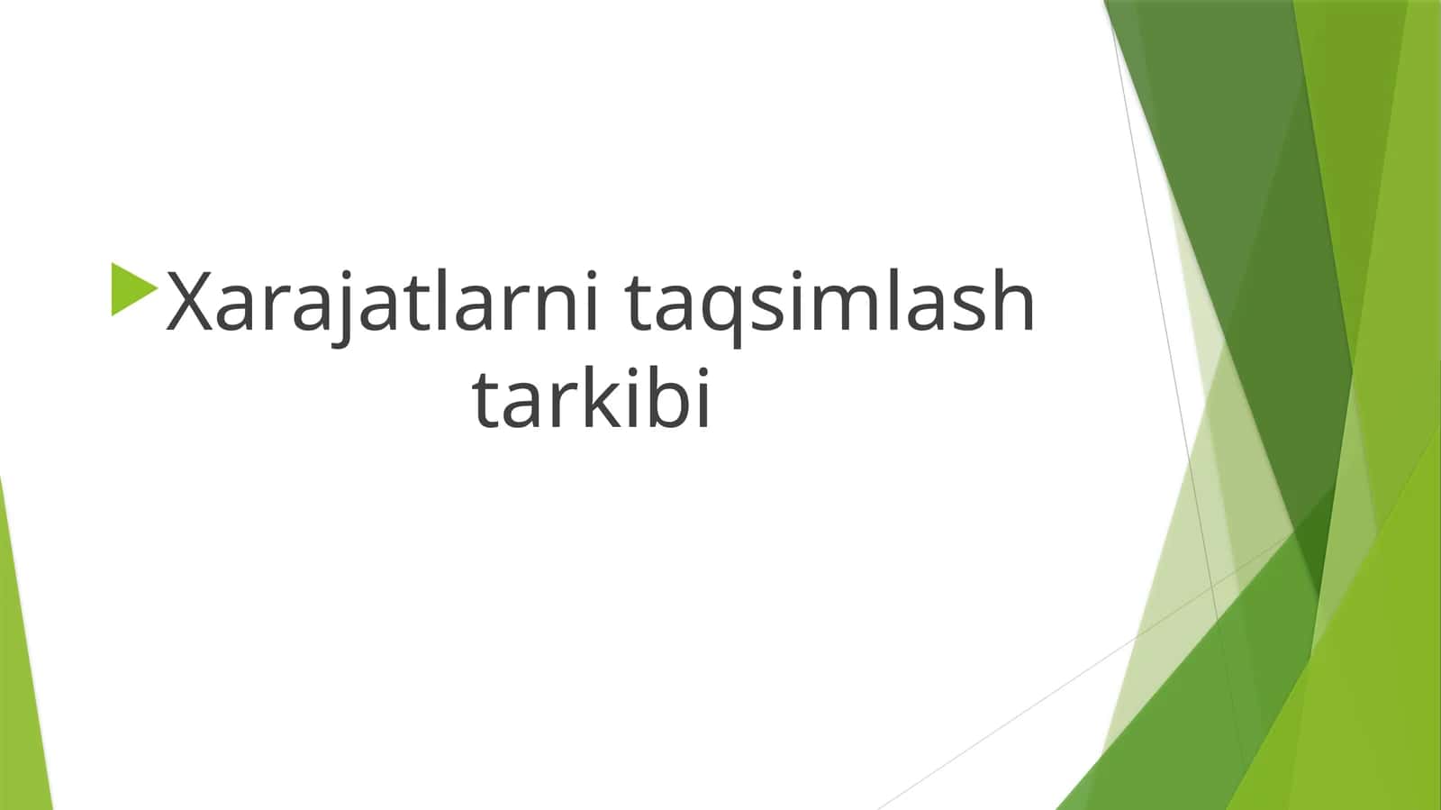 Xarajatlarni taqsimlash tarkibi 1