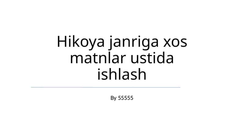 Mavzu va Mazmun 1