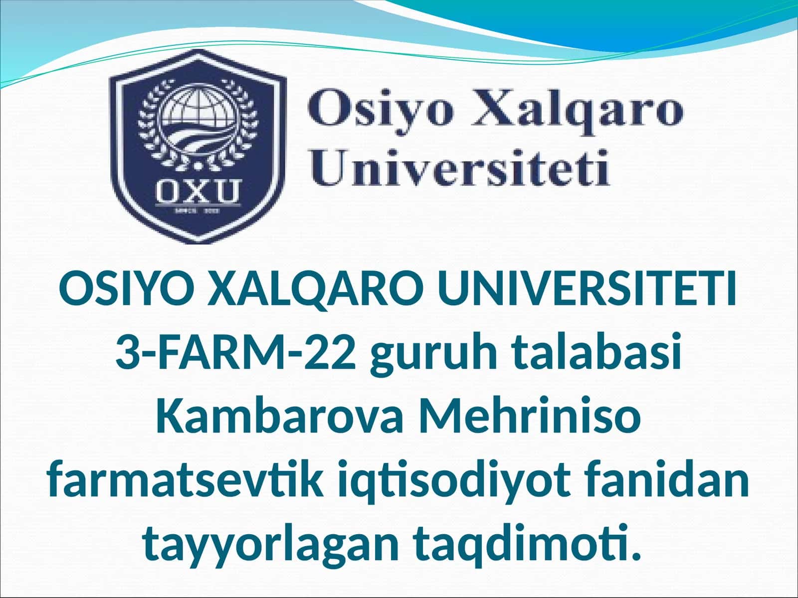 Mavzu: Dorixona tashkilotlarning faolyatini rejalashtirish 1