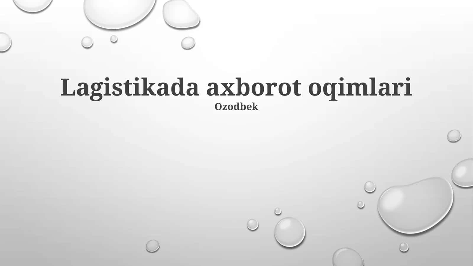 Lagistikada axborot oqimlari 1