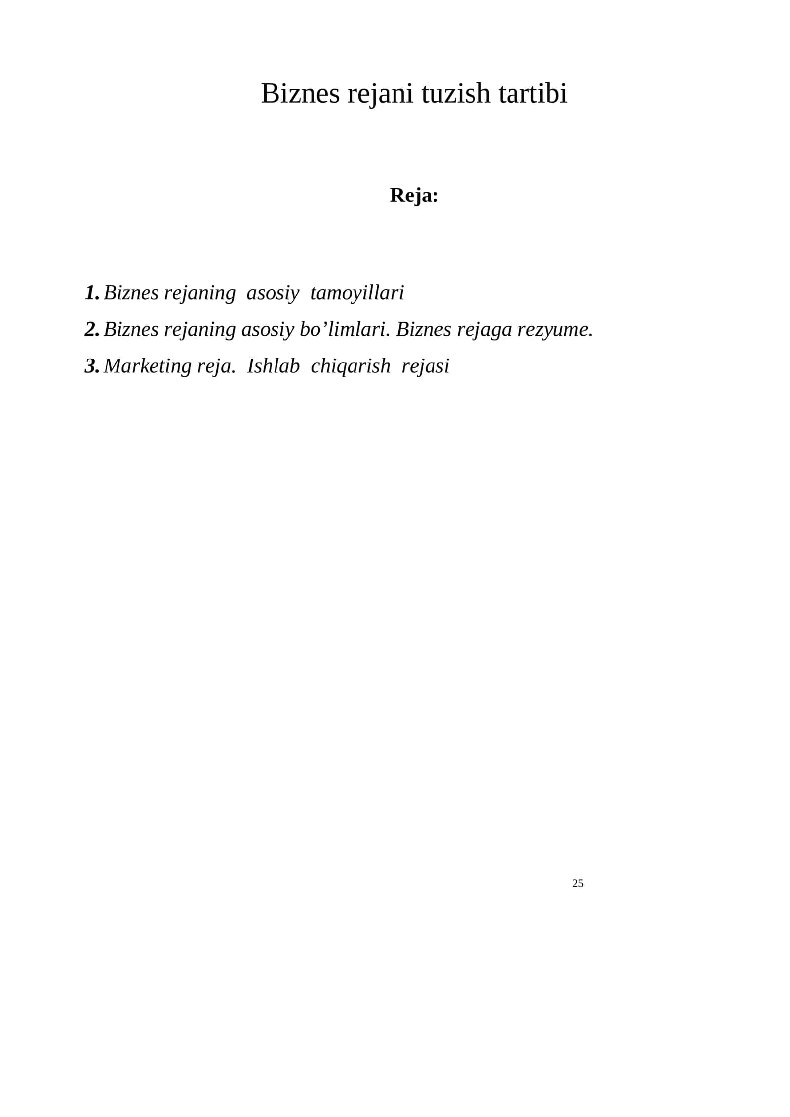 Biznes rejani tuzish tartibi 1
