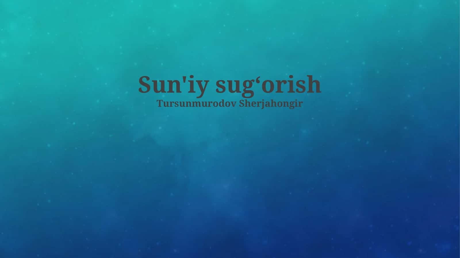 Sun'iy sugʻorish 1