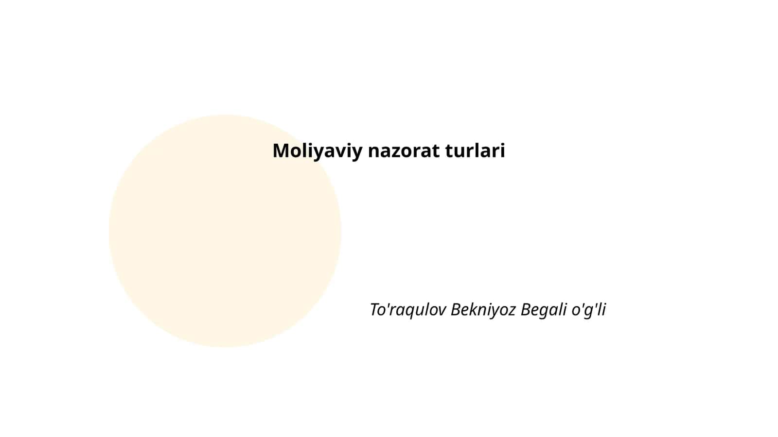 Moliyaviy nazorat turlari 1