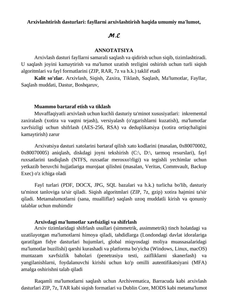 Arxivlashtirish dasturlari 1