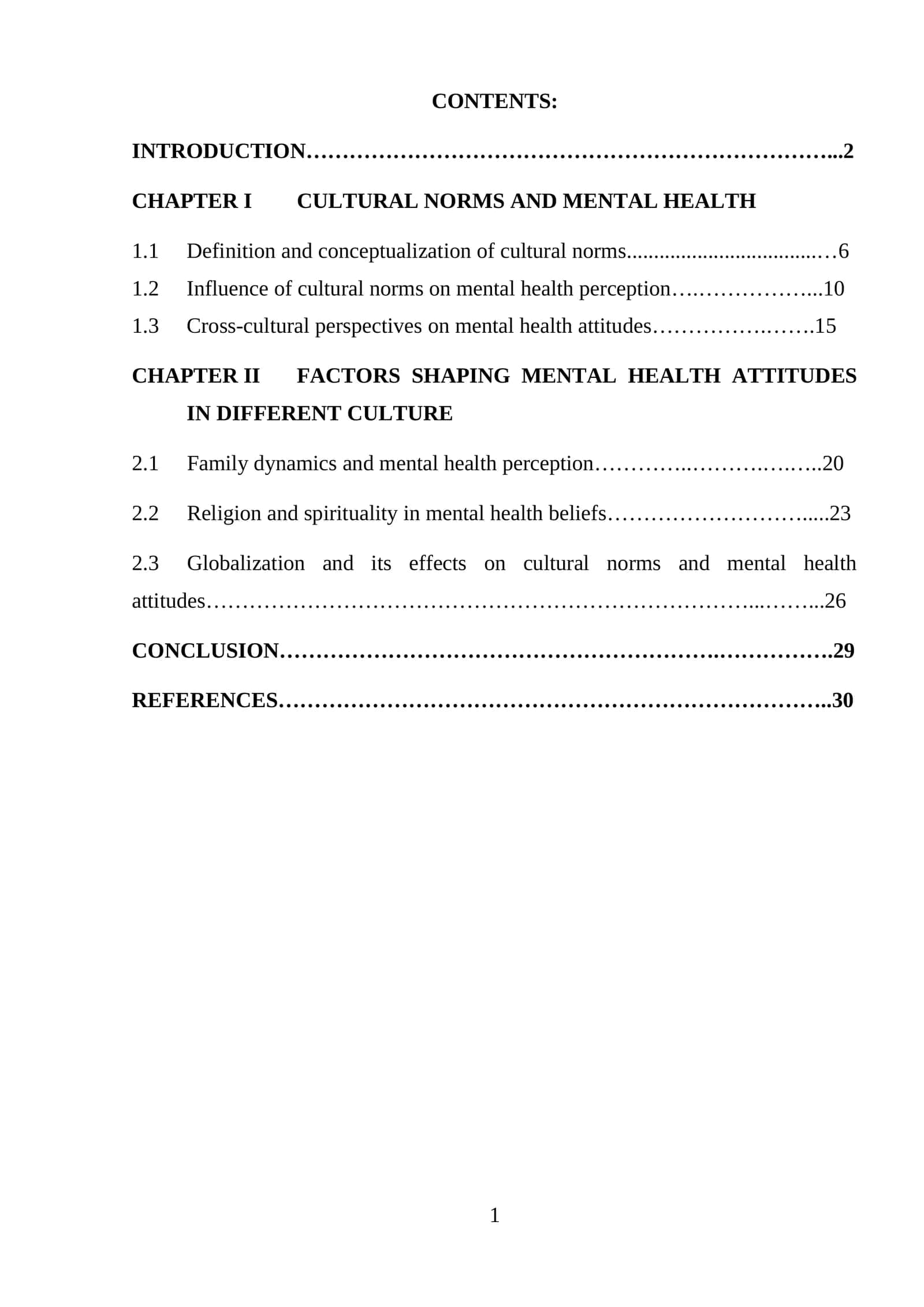 FACTORS SHAPING MENTAL HEALTH ATTITUDES IN DIFFERENT CULTURE 1