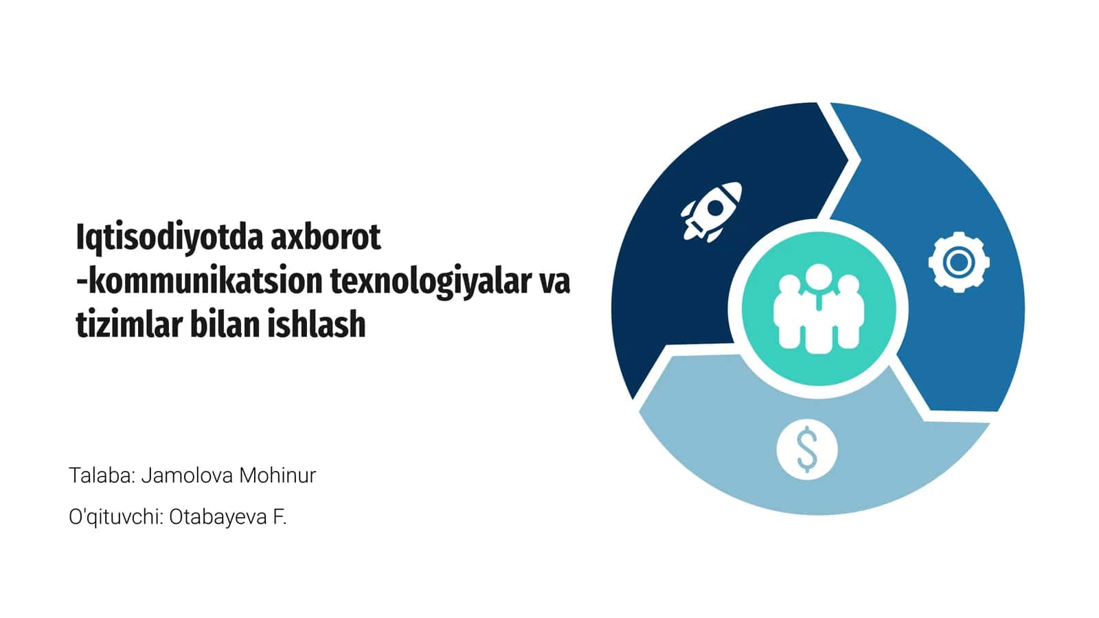 Iqtisodiyotda axborot -kommunikatsion texnologiyalar va tizimlar bilan ishlash 1