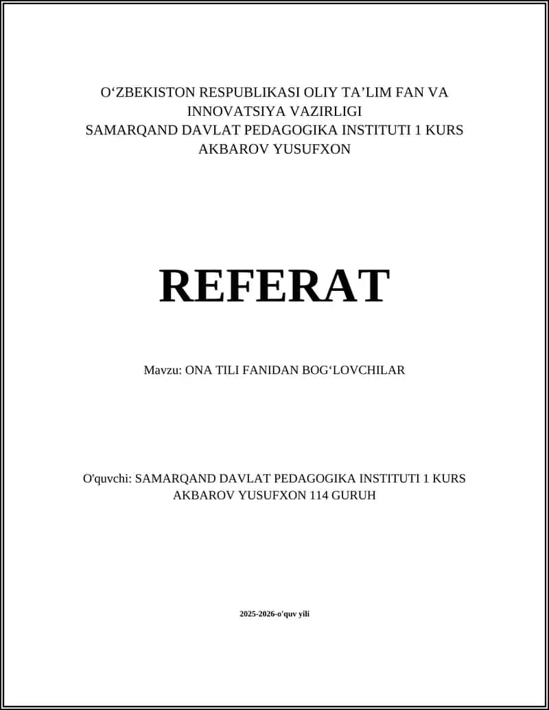 ONA TILI FANIDAN BOGʻLOVCHILAR 1