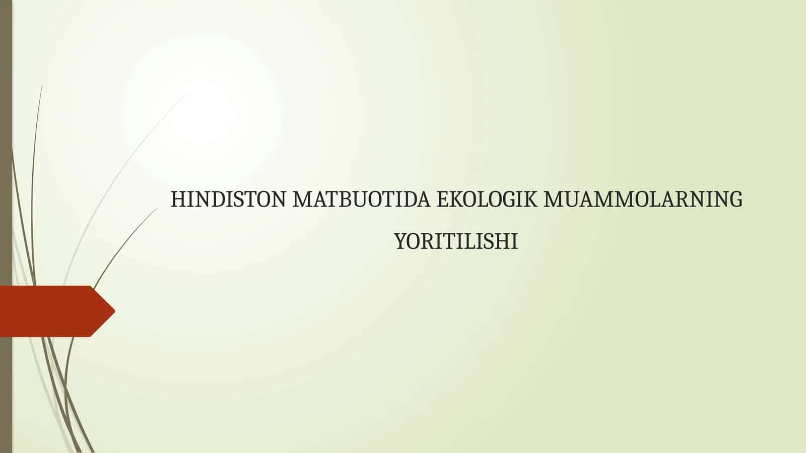 Hindiston Matbuatida Ekologik Muammolarning Yoritilishi 1