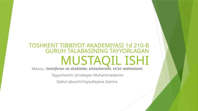 Interferon va sitokinlar 1