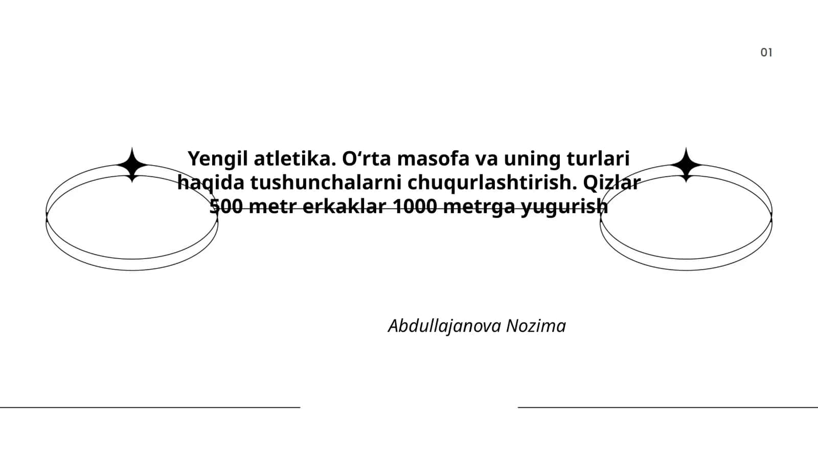 Yengil atletika. Oʻrta masofa va uning turlari haqida tushunchalarni chuqurlashtirish 1