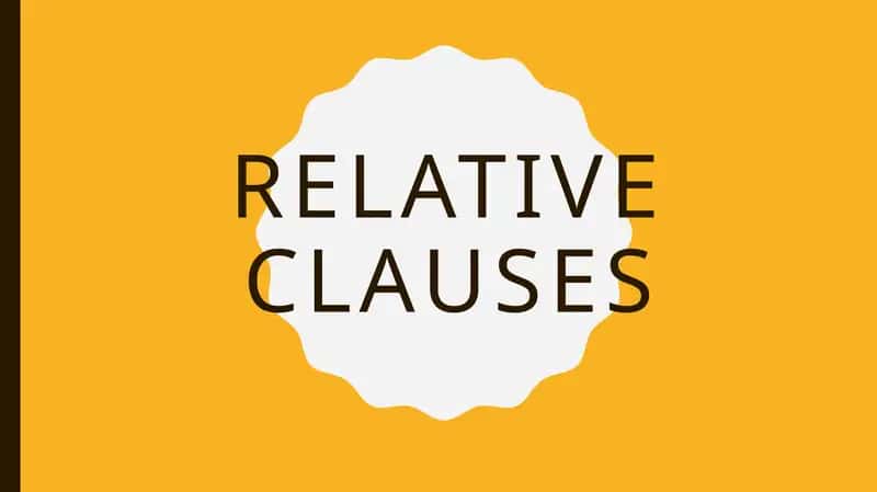Relative clauses 1
