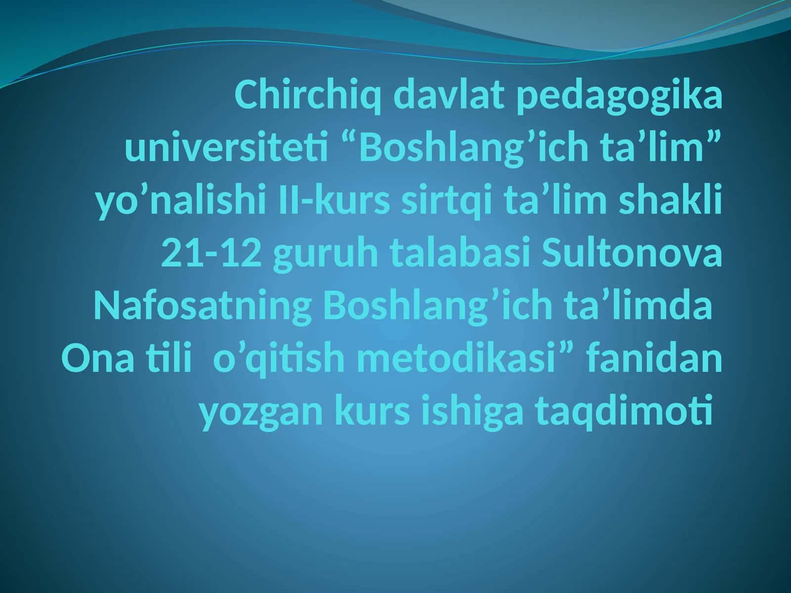 O’qishdarslaridahikoyao’tishuslubiyoti(1-sinf) 1