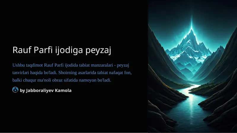 Rauf Parfi ijodiga peyzaj 1