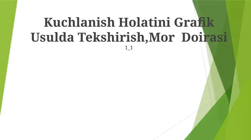 Kuchlanish Holatini Grafik Usulda Tekshirish,Mor Doirasi 1