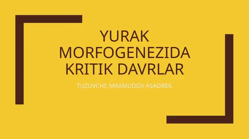Tug‘ma yurak nuqsonlari (TYN) 1
