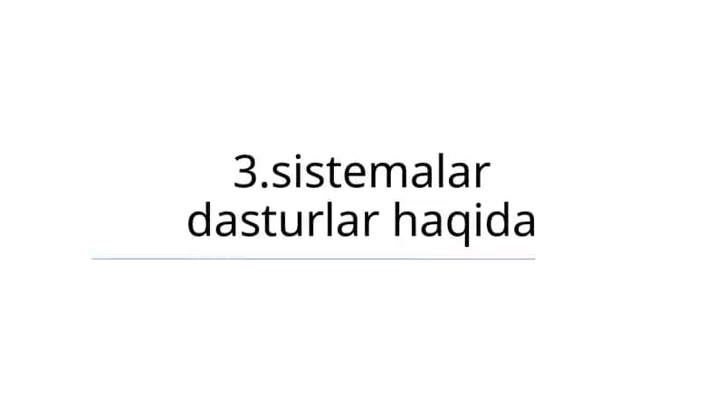 Dasturiy Ta'minot Tizimlari Asoslari 1