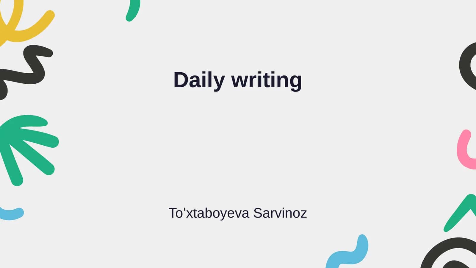 Daily writing 1