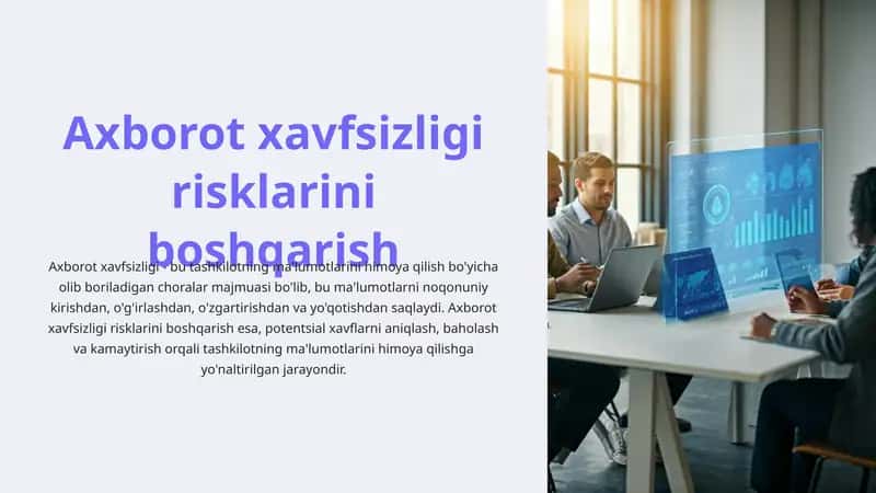Axborot xavfsizligi risklarini boshqarish 1