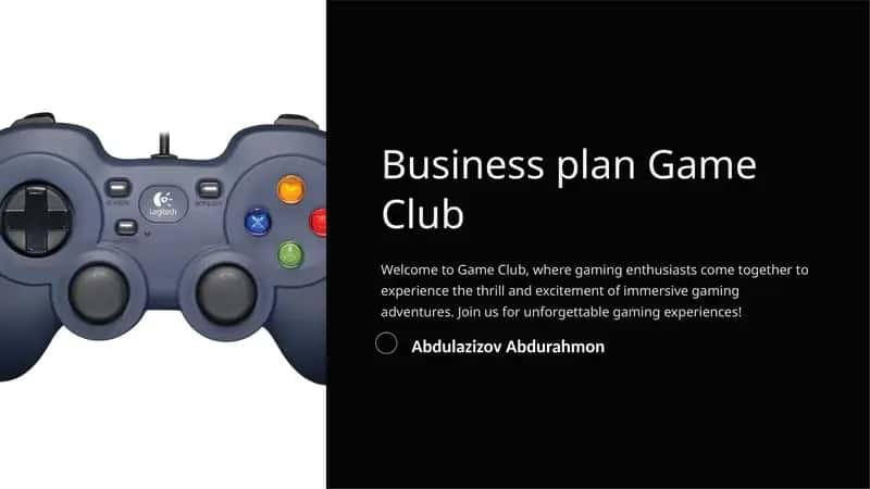Game Club Business Plan 1