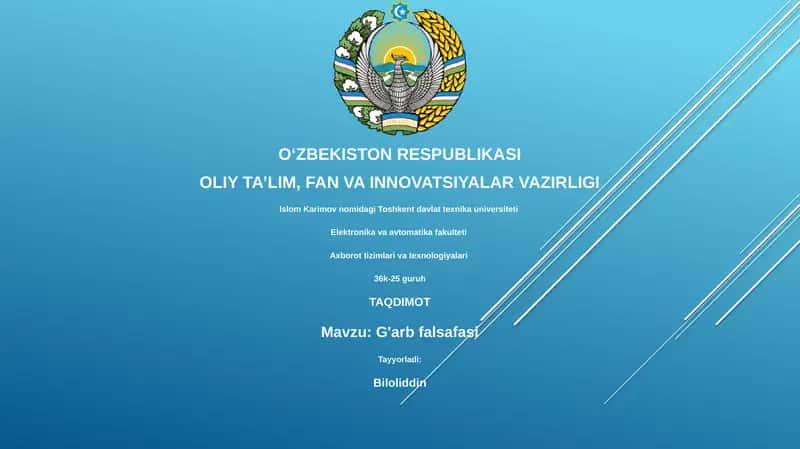 G'arb falsafasi 1