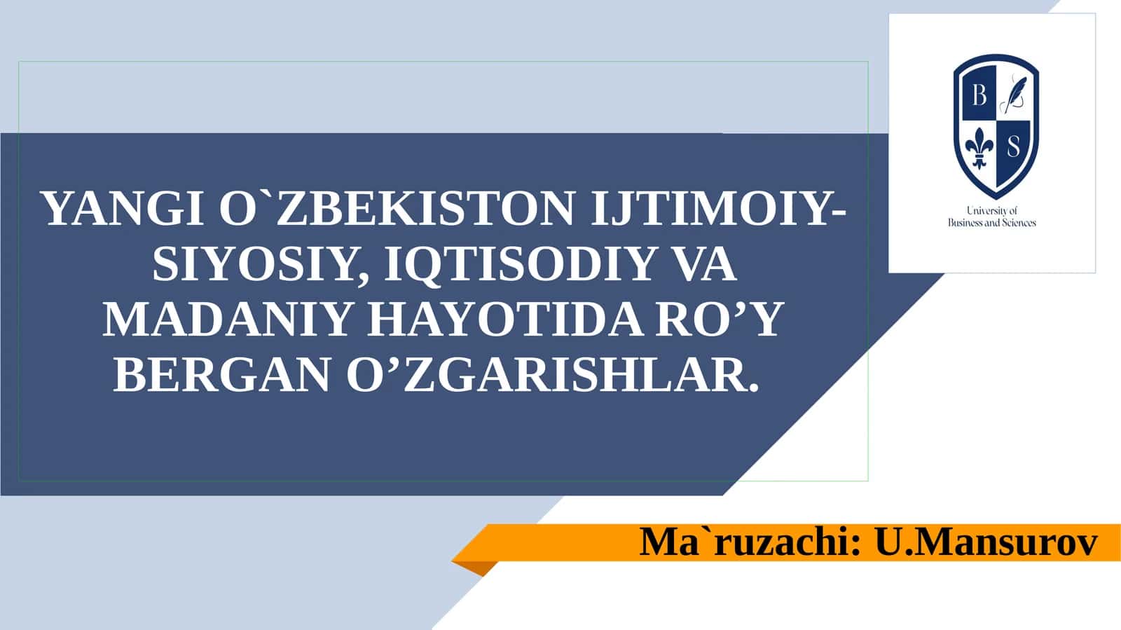 YANGI O`ZBEKISTONIJTIMOIY-SIYOSIY, IQTISODIY VA MADANIY HAYOTIDA RO’Y BERGAN O’ZGARISHLAR 1