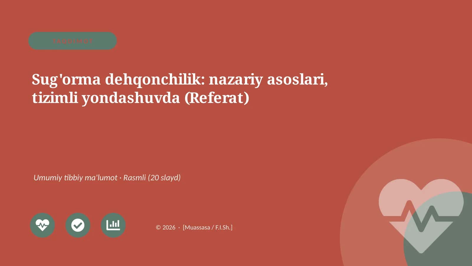 Sug'orma dehqonchilik: nazariy asoslari, tizimli yondashuvda (Referat) 1