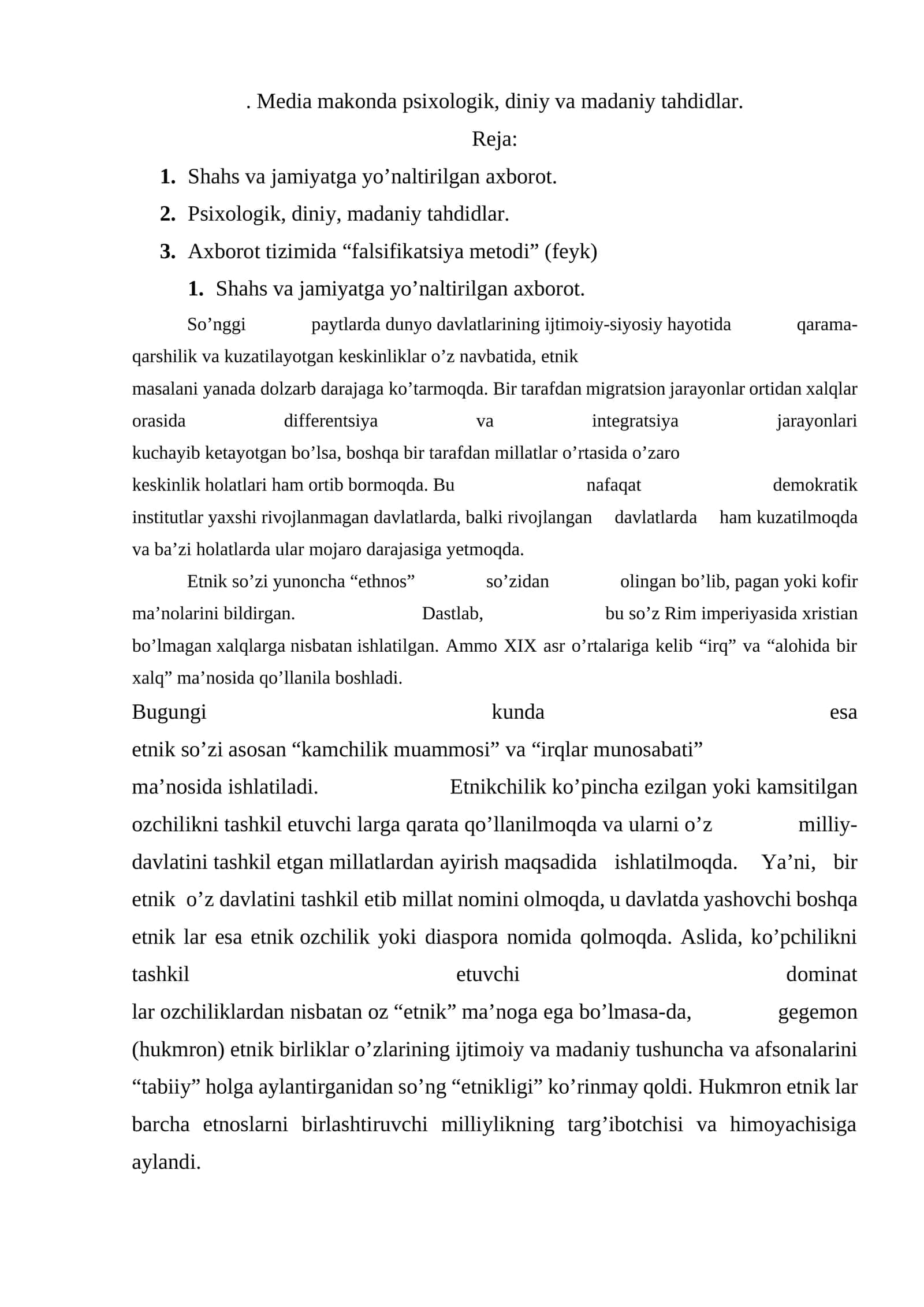 Media makonda psixologik, diniy va madaniy tahdidlar 1