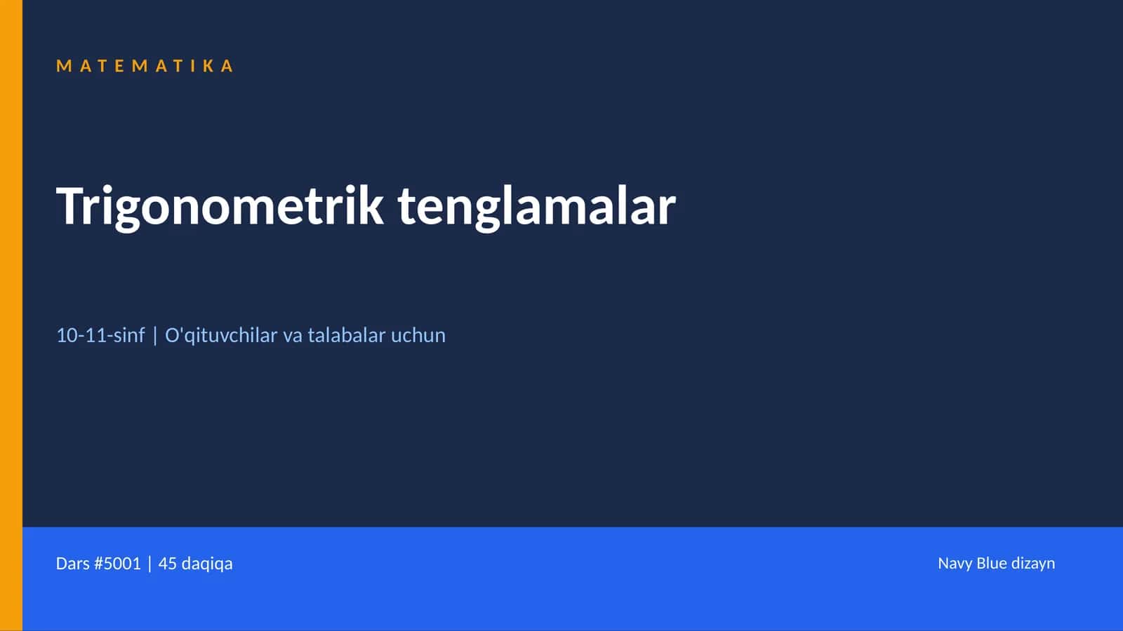 Trigonometrik tenglamalar 1