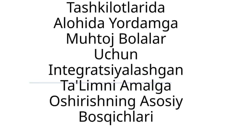 Integratsiyalashgan Ta'lim 1