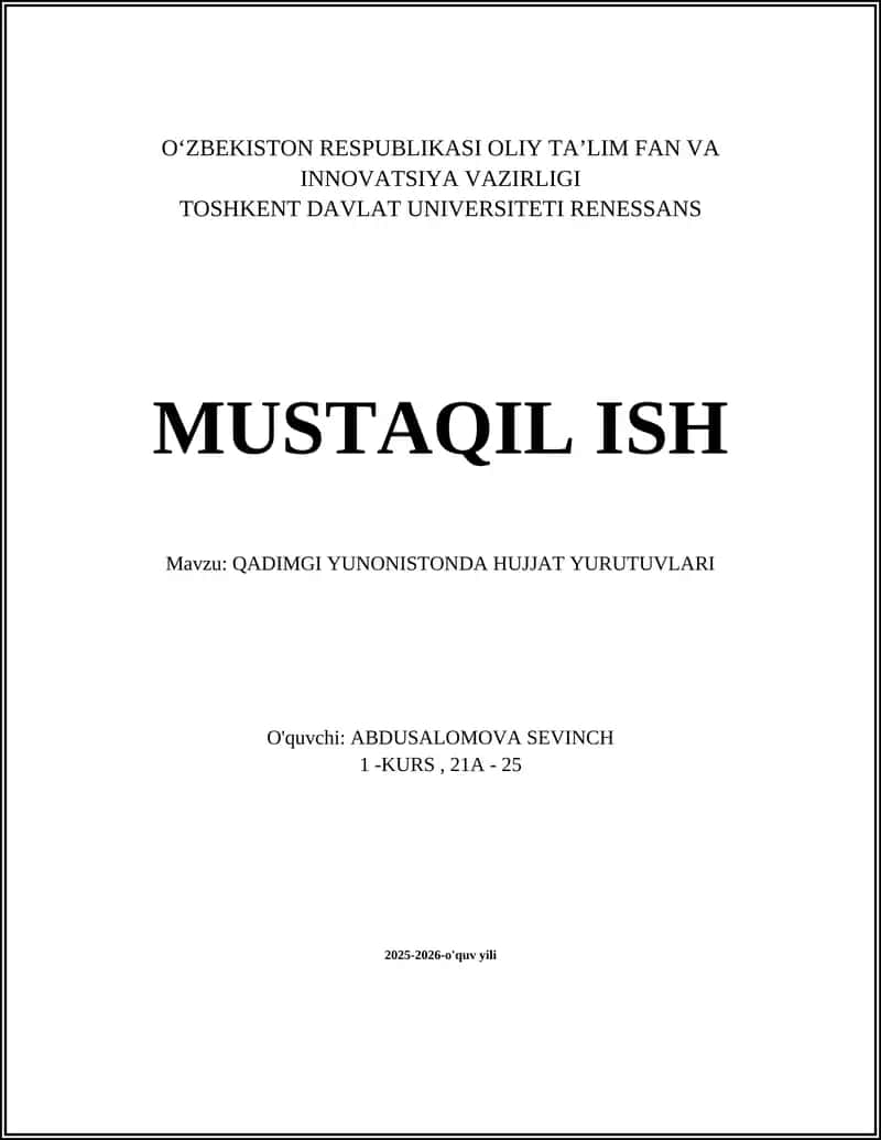 QADIMGI YUNONISTONDA HUJJAT YURUTUVLARI 1