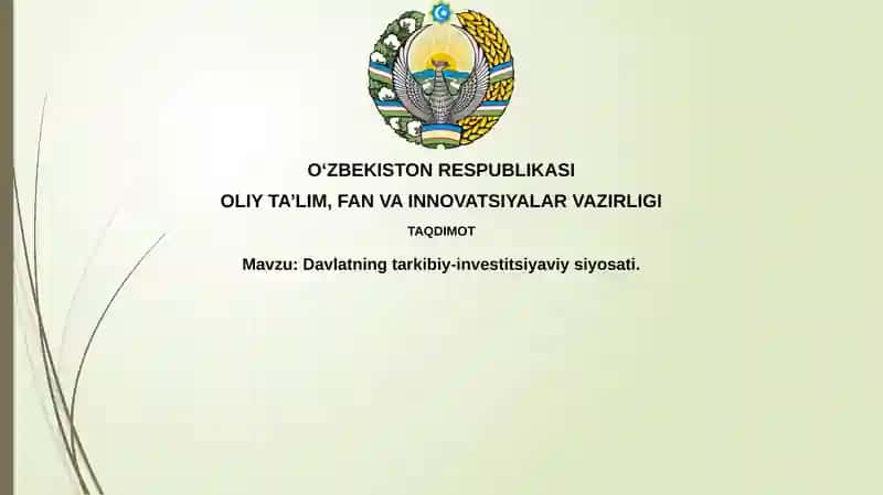 Davlatning tarkibiy-investitsiya siyosati