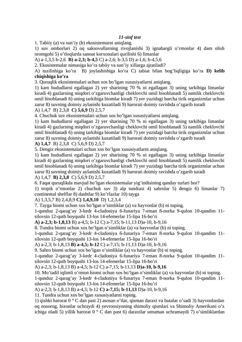 11-sinf test 1