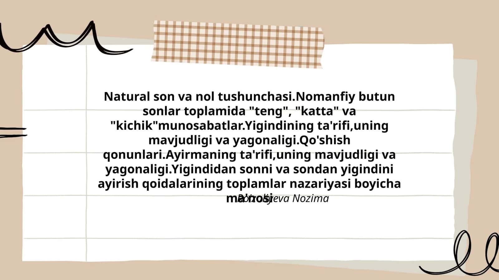 Natural Son va Nol Tushunchasi 1