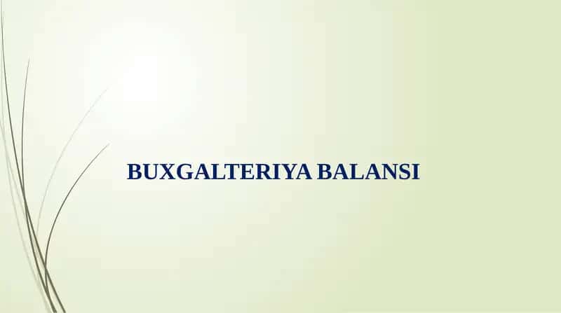 BUXGALTERIYA BALANSI 1