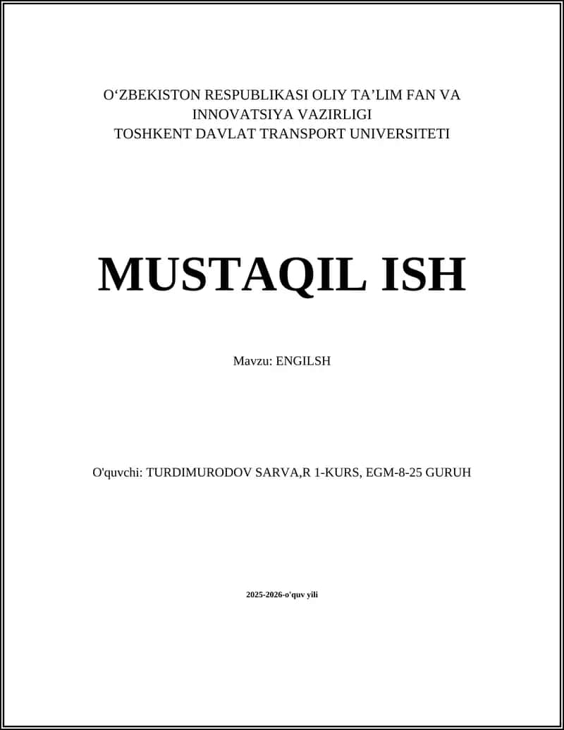 Ingliz tilida grammatika 1
