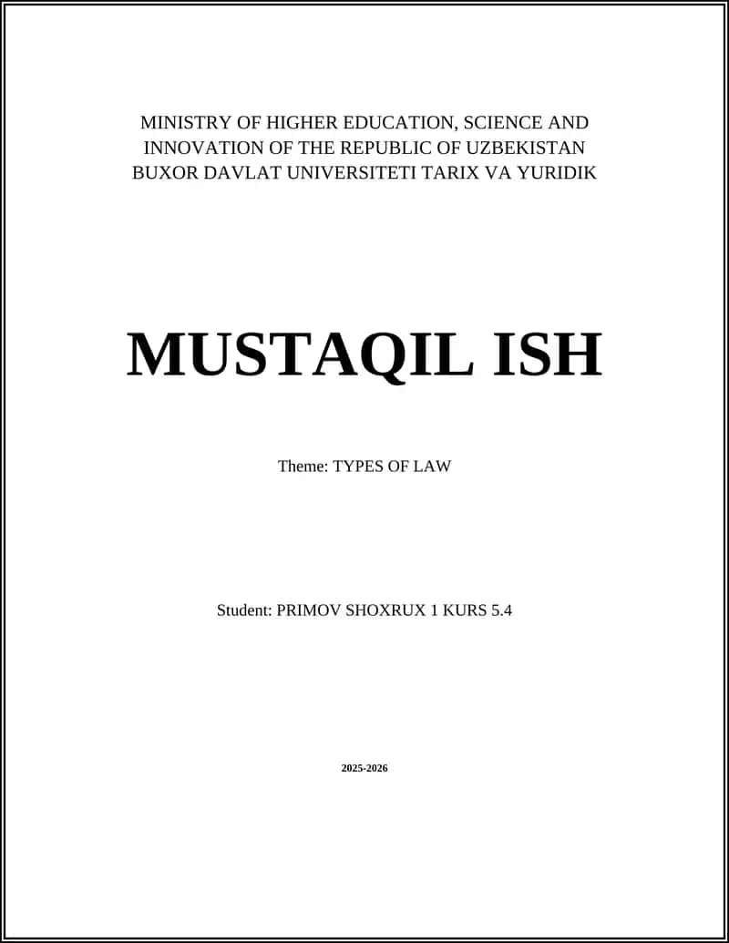 Types of Law 1