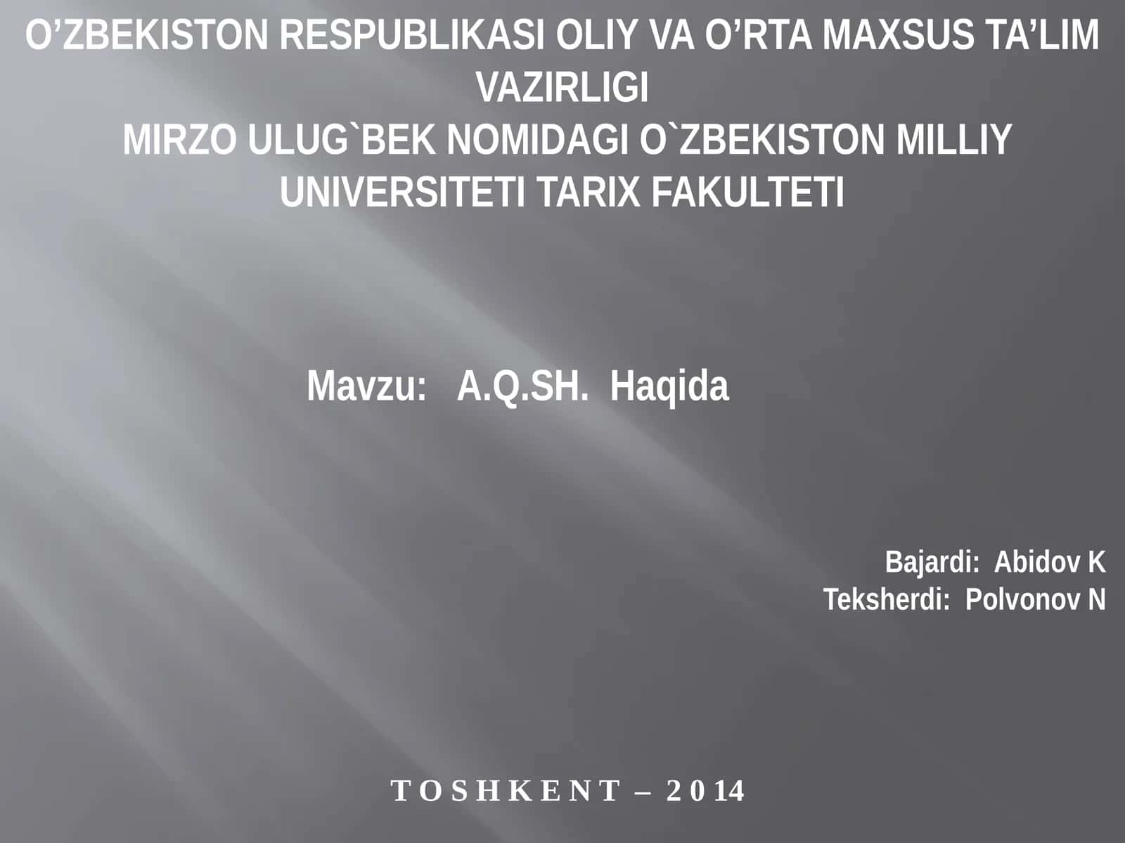 A.Q.SH.Haqida 1