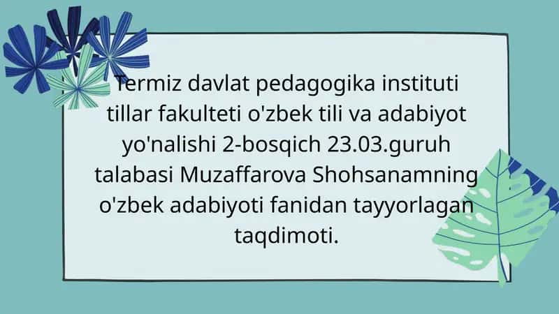 Ahmad Yassaviy va Ahmad Yugnakiyning hayoti va ijodi manbalari 1