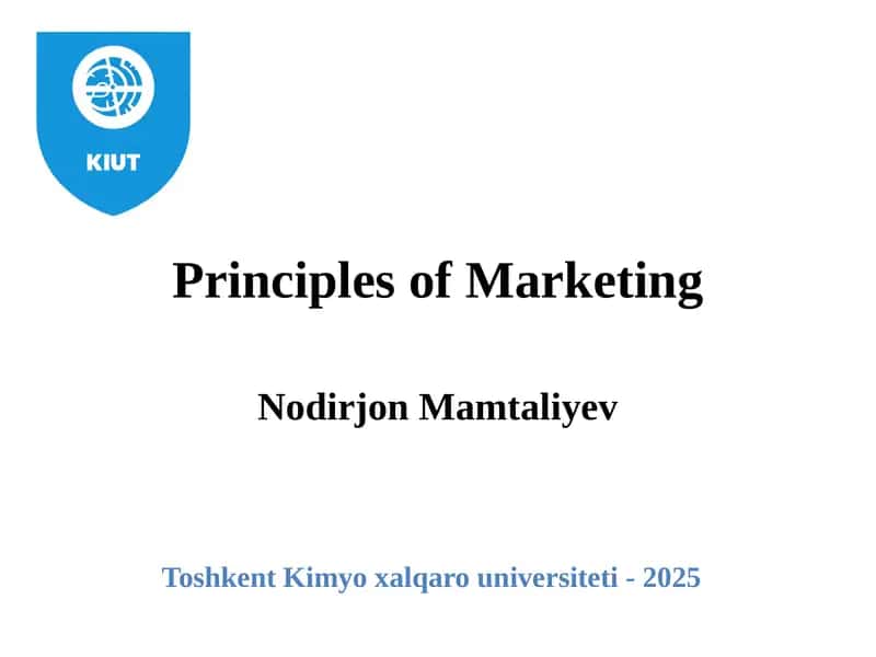 Principles of Marketing 1