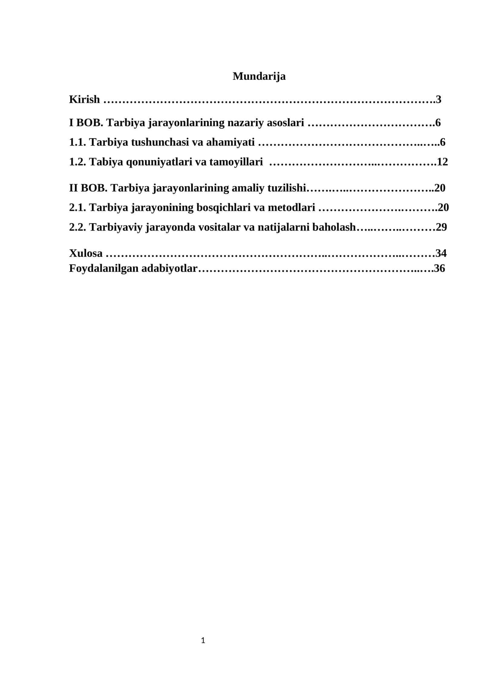 Tarbiya jarayonlarining nazariy asoslari 1
