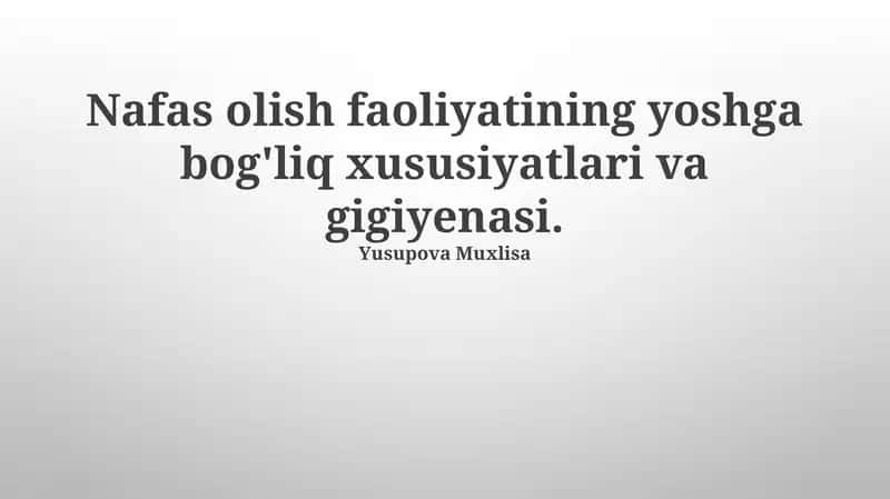 Bolalarda nafas olish tizimi gigienasi 1