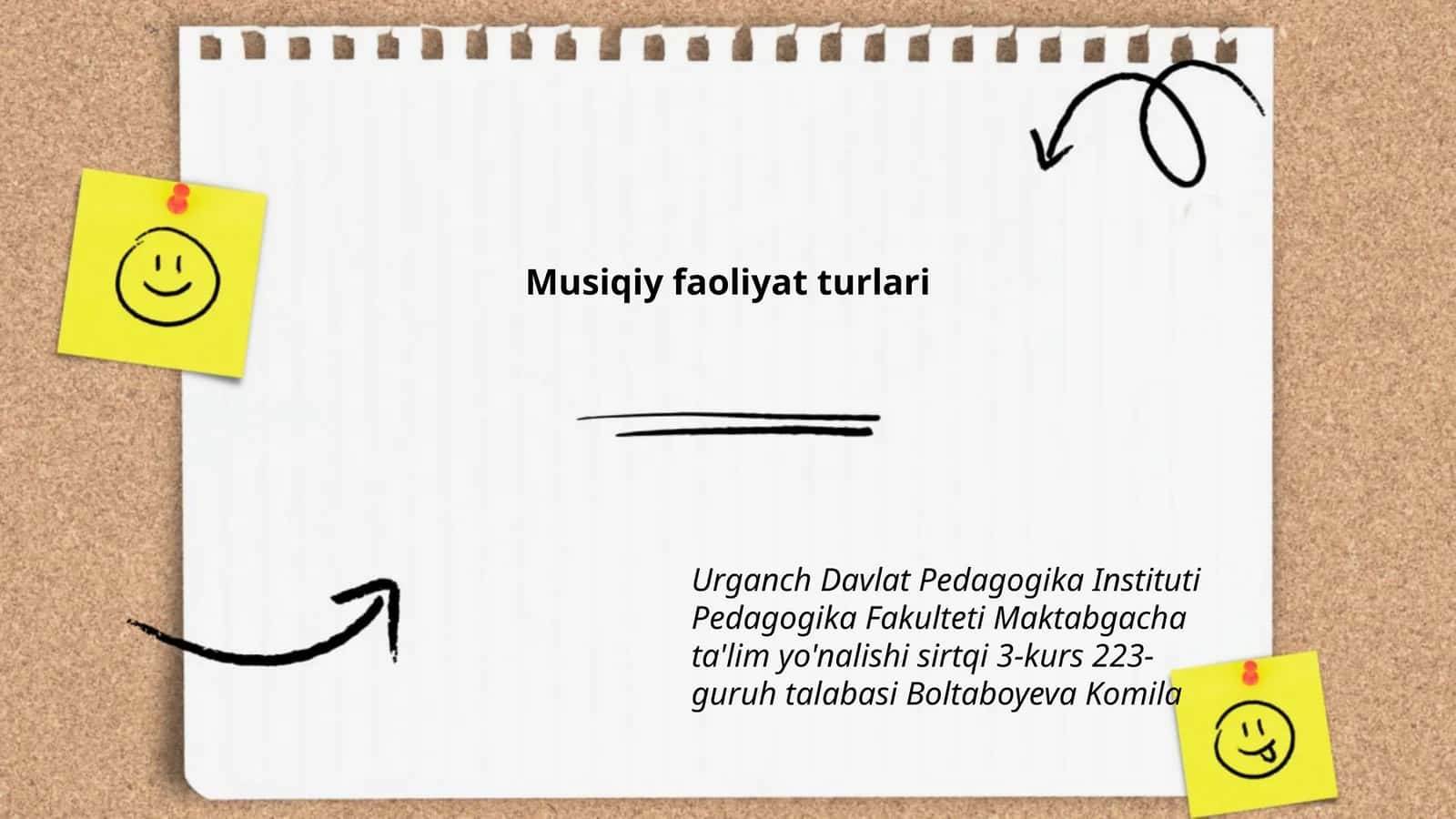 Musiqiy faoliyat turlari 1