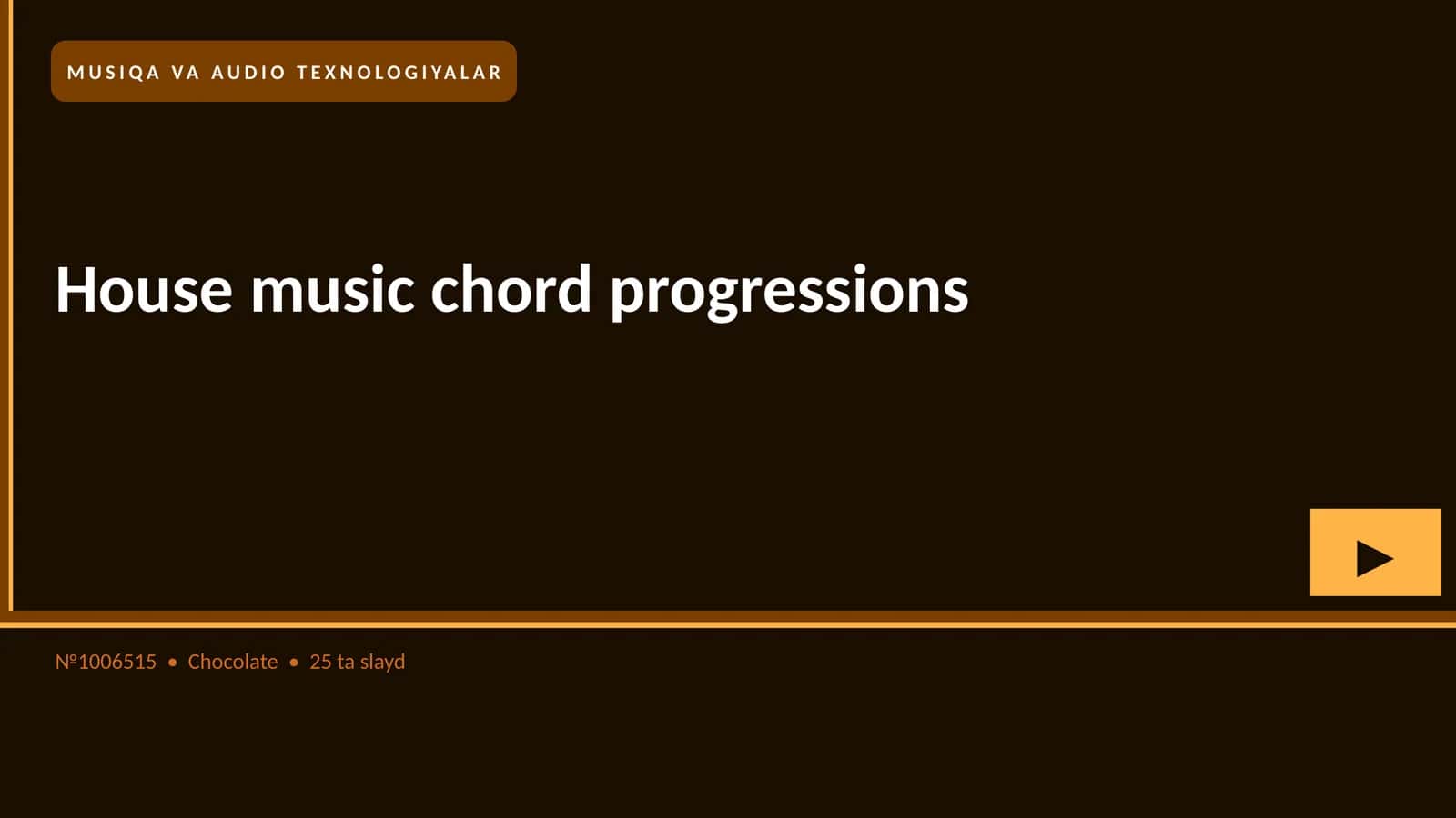 House music chord progressions 1