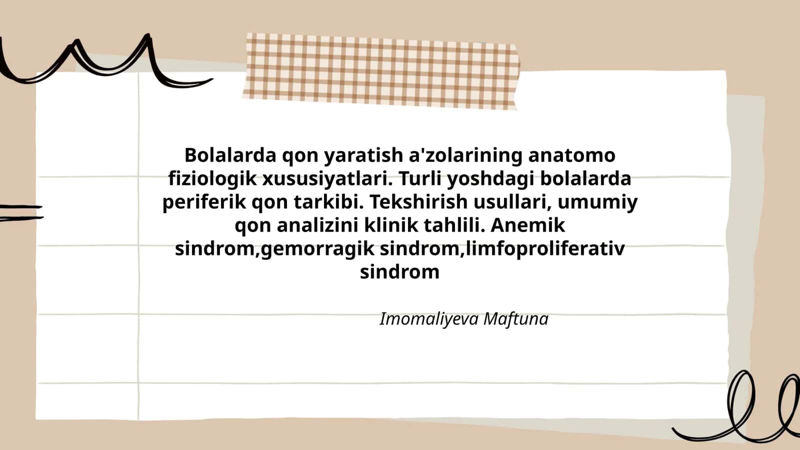 Bolalarda Qon Yaratish A'zolarining Anatomo Fiziologik Xususiyatlari 1